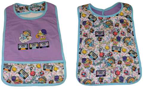 80's Baby Double Sided Bib with front pocket