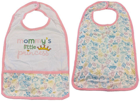 Adult Mommy's Little Princess Double Sided Bib with pocket