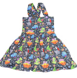 Trick or Treat Dino Halloween Suspender Skirt Dress