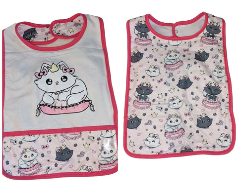 Princess Kitty Double Sided Bib with front pocket