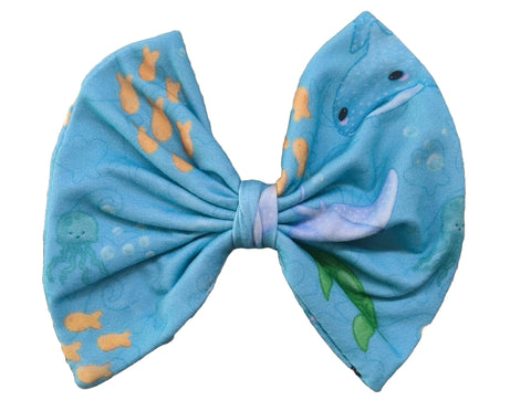 Ocean Life MATCHING Boutique Fabric Hair Bow