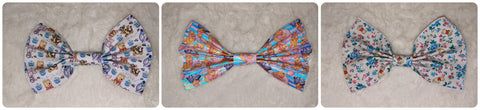 Bear synthetic leather Hair Bows Large 6.5" - 7"