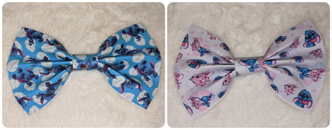 Alien synthetic leather Hair Bows Large 6.5" - 7"