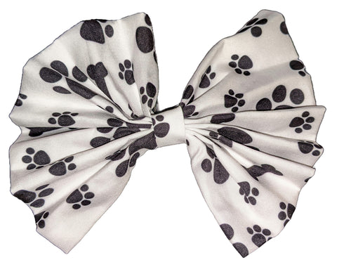 PUPPY PRINTS & BONES Matching Boutique Fabric Hair Bow