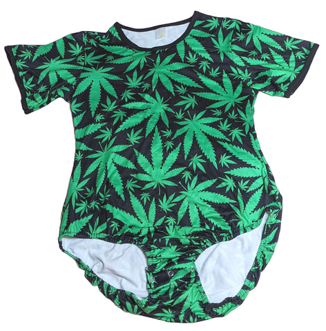 Cannabis Leaves Short Sleeve Bodysuit