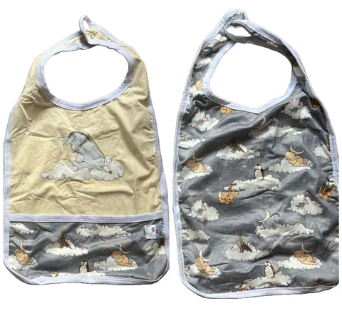 Grey Good Night Bear Adult Baby Double Sided Bib