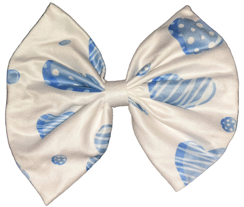 BLUE LIL HEART BREAKER Matching Boutique Fabric Hair Bow
