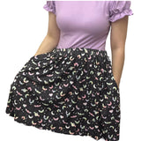 Pastel Bats Skater Skirt with pockets