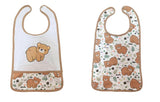 Fall Bear Double Sided Bib with front pocket