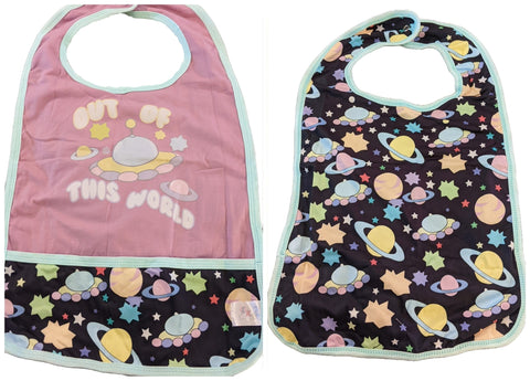 Adult Out of This World Double Sided Bib with pocket DESIGNED BY @QUEENPINSART