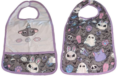 Kawaii Double Sided Bib with pocket Print DESIGNED BY @FaulyOverlord
