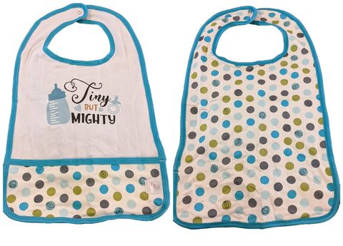 Adult Tiny But Mighty Double Sided Bib with pocket
