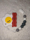 Food SILICONE TEETHER CHEWING TOY PACIFIER CLIP