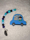 Vehicle Car Silicone Teether Chewing Toy Pacifier Clip