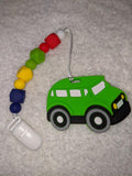 Vehicle Car SILICONE TEETHER CHEWING TOY PACIFIER CLIP