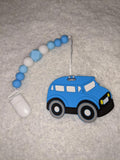 Vehicle Car SILICONE TEETHER CHEWING TOY PACIFIER CLIP
