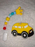 Vehicle Car Silicone Teether Chewing Toy Pacifier Clip