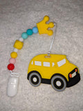 Vehicle Car SILICONE TEETHER CHEWING TOY PACIFIER CLIP