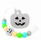 Halloween Pumpkin SILICONE TEETHER CHEWING TOY PACIFIER CLIP