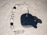 Sea Ocean Critters Silicone Teether Chewing Toy Pacifier Clip