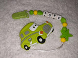 Vehicle Car SILICONE TEETHER CHEWING TOY PACIFIER CLIP