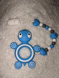 Sea Ocean Critters Silicone Teether Chewing Toy Pacifier Clip