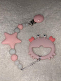 Sea Ocean Critters Silicone Teether Chewing Toy Pacifier Clip