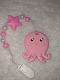 Sea Ocean Critters Silicone Teether Chewing Toy Pacifier Clip
