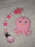 Sea Ocean Critters Silicone Teether Chewing Toy Pacifier Clip