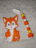 Kitty Cat Silicone Teether Chewing Toy Pacifier Clip