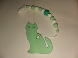 Kitty Cat SILICONE TEETHER CHEWING TOY PACIFIER CLIP