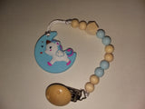 Unicorn SILICONE TEETHER CHEWING TOY PACIFIER CLIP