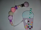 Milk Shake SILICONE TEETHER CHEWING TOY PACIFIER CLIP