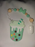 Milk Shake Silicone Teether Chewing Toy Pacifier Clip
