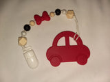 Vehicle Car Silicone Teether Chewing Toy Pacifier Clip