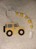 Vehicle Car Silicone Teether Chewing Toy Pacifier Clip