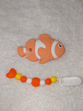 Sea Ocean Critters Silicone Teether Chewing Toy Pacifier Clip