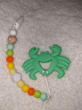 Sea Ocean Critters Silicone Teether Chewing Toy Pacifier Clip