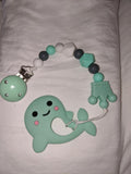 Sea Ocean Critters Silicone Teether Chewing Toy Pacifier Clip