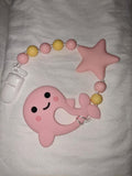 Sea Ocean Critters Silicone Teether Chewing Toy Pacifier Clip