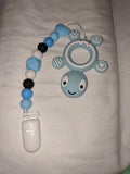 Sea Ocean Critters Silicone Teether Chewing Toy Pacifier Clip