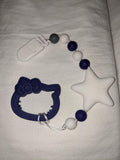 Kitty Cat Silicone Teether Chewing Toy Pacifier Clip