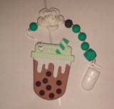 Milk Shake SILICONE TEETHER CHEWING TOY PACIFIER CLIP