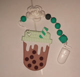 Milk Shake Silicone Teether Chewing Toy Pacifier Clip