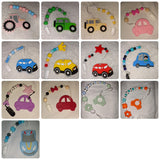 Vehicle Car SILICONE TEETHER CHEWING TOY PACIFIER CLIP