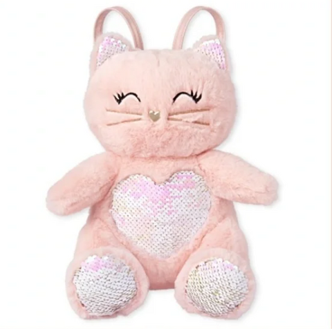 Fuzzy Kitty Cat Mini Backpack