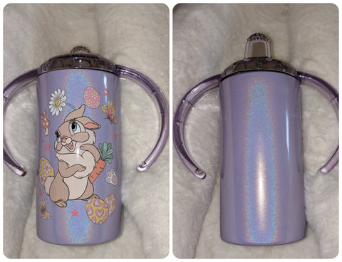 Bunny New 12 Ounce Stainless Steel Sippy Training Cup With Handle