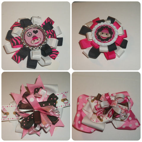 Monkey Hairbow Hair Bow Boutique