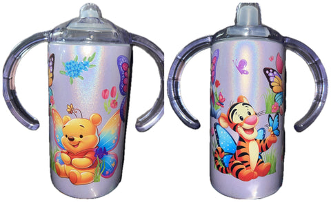 Bear & Friends New 12 Ounce Stainless Steel Sippy Training Cup With Handle