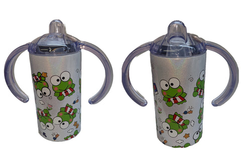 Froggy New 12 Ounce Stainless Steel Sippy Training Cup With Handle